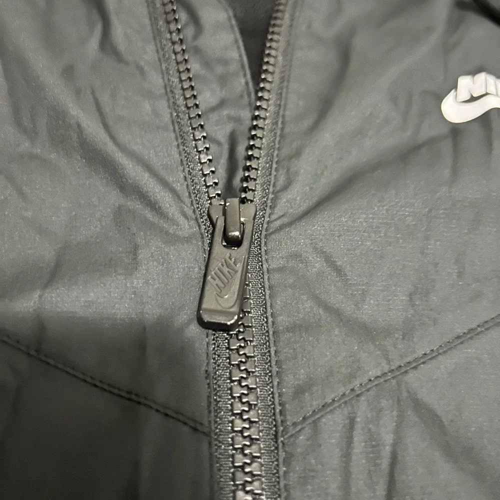 VTG Nike Windrunner Jacket Mens S Black Full Zip Hooded Windbreaker 90s